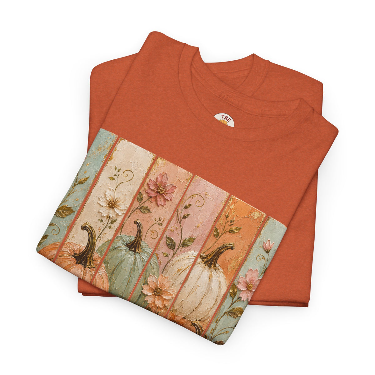 Pumpkin Patch Plank Graphic Tee — Vintage Floral Fall Shirt