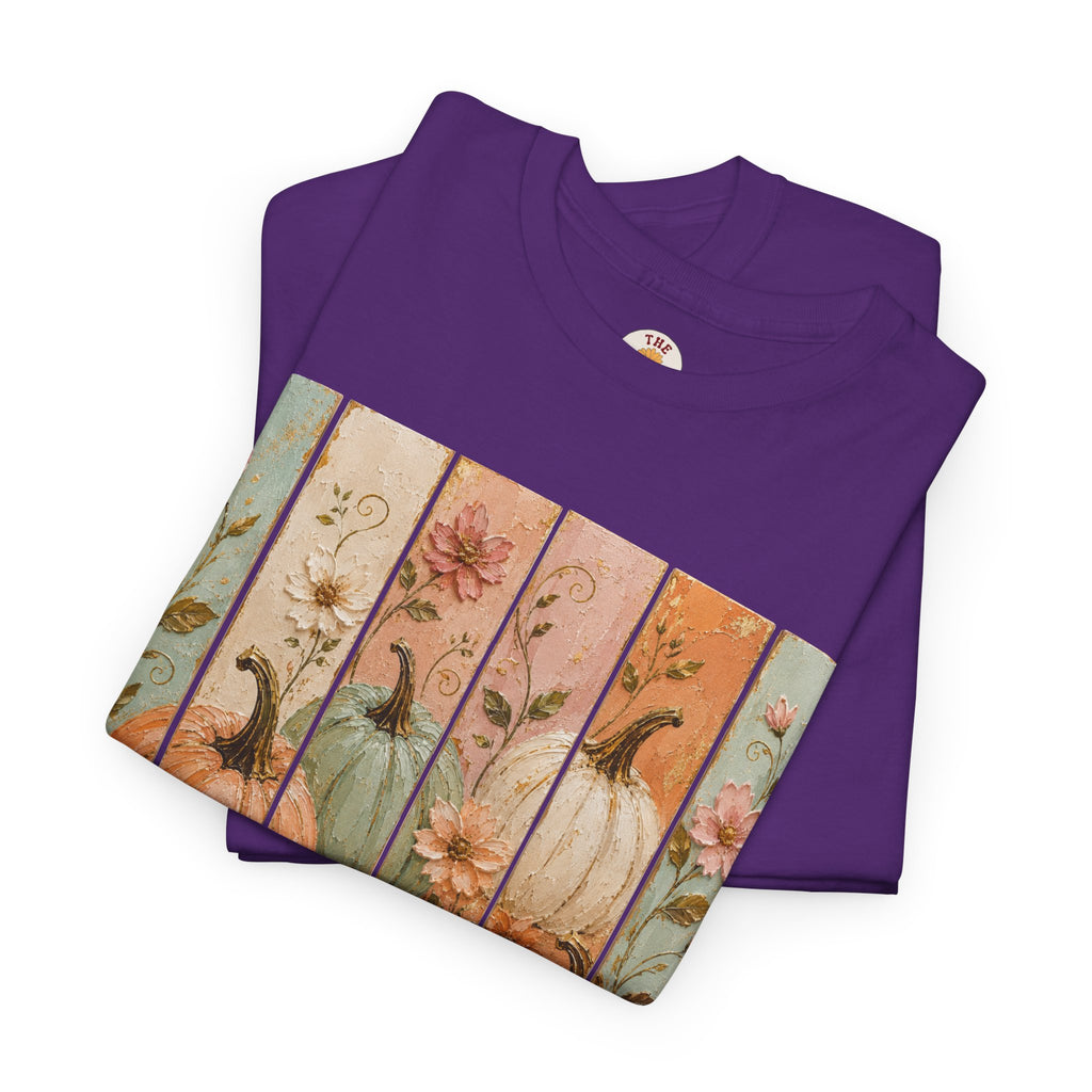 Pumpkin Patch Plank Graphic Tee — Vintage Floral Fall Shirt