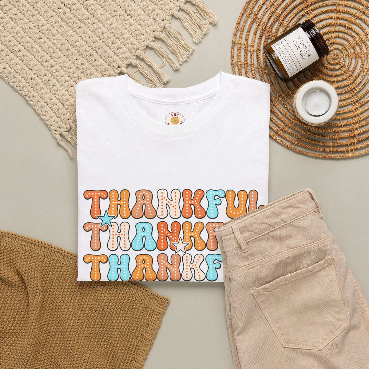 Thankful Retro Stack T-Shirt