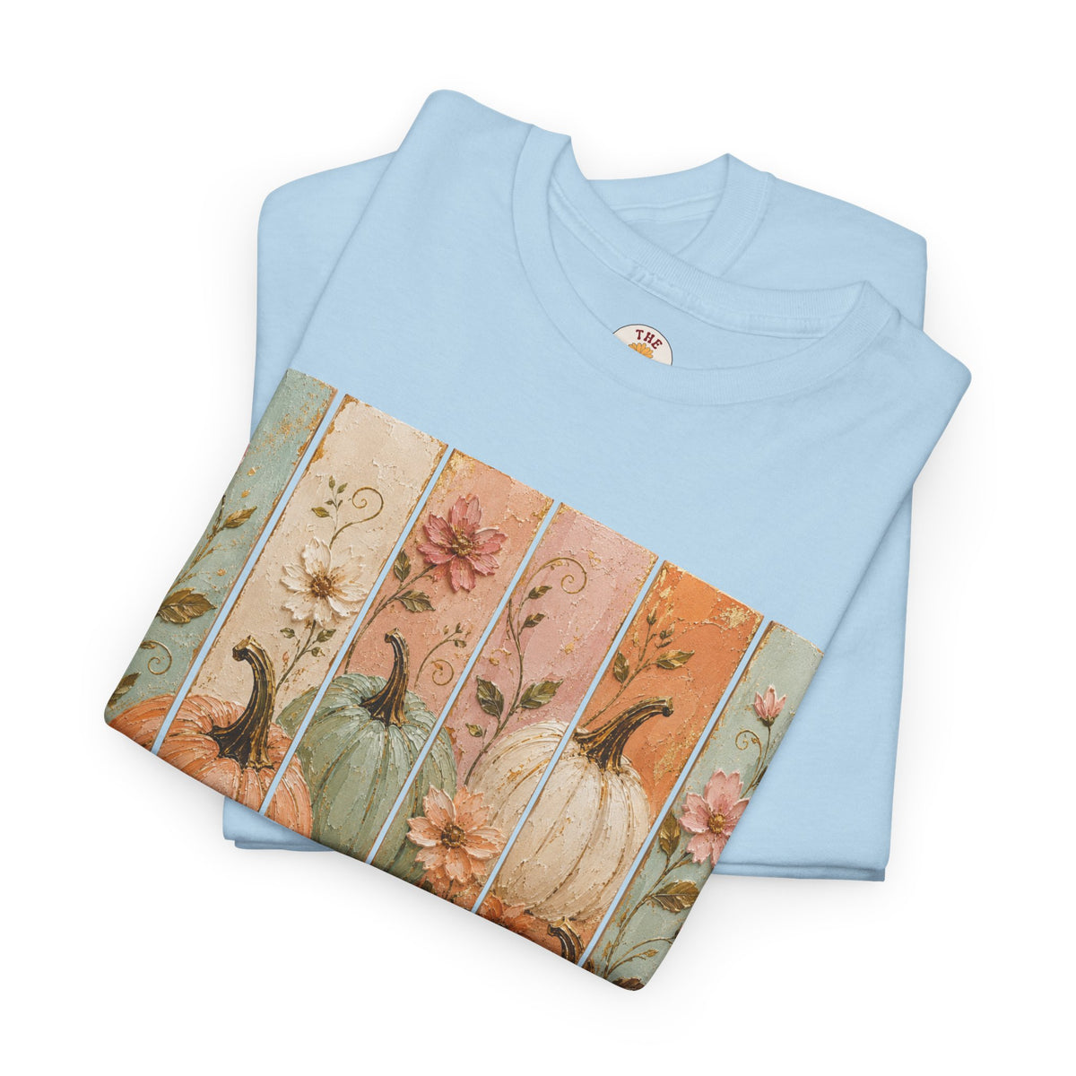 Pumpkin Patch Plank Graphic Tee — Vintage Floral Fall Shirt