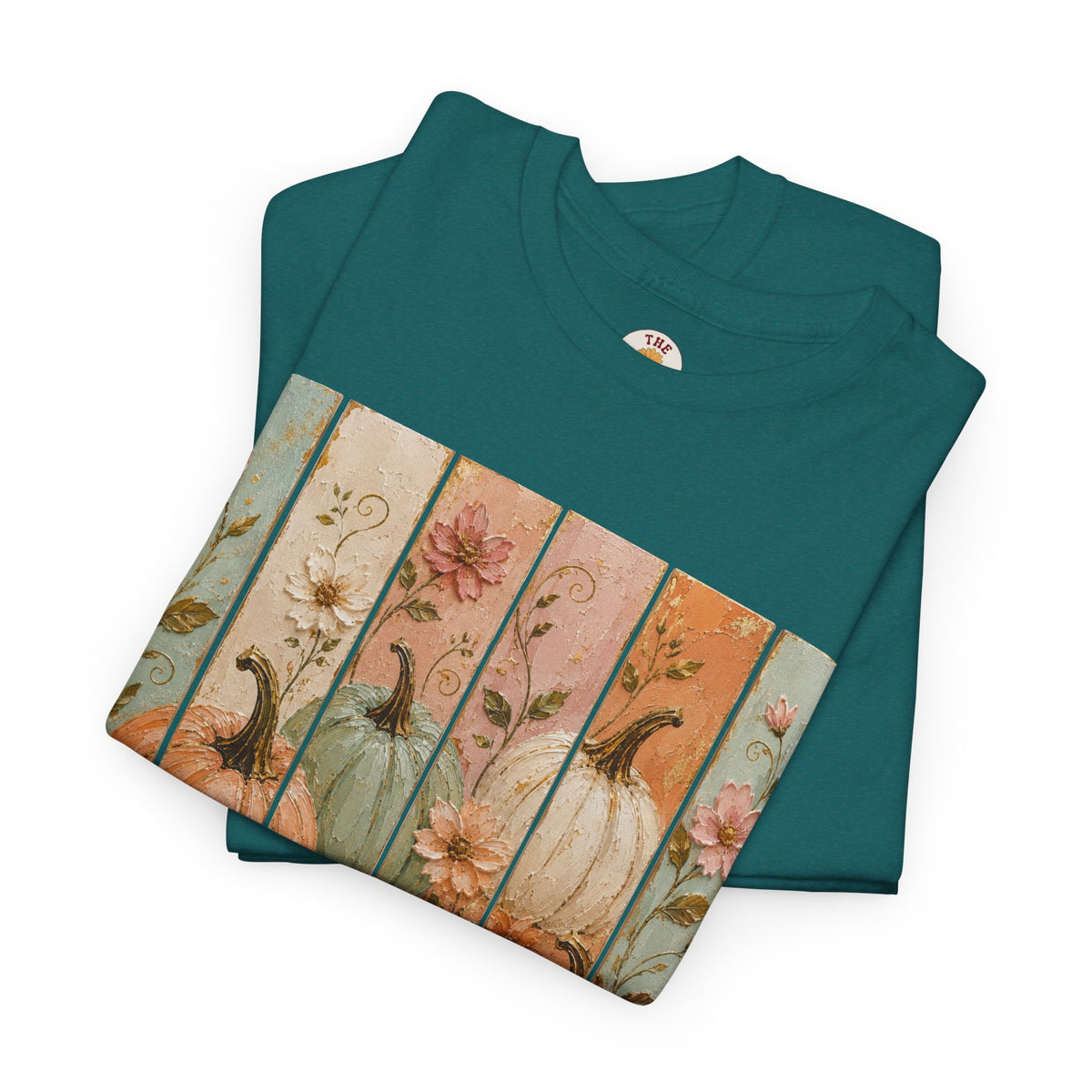 Pumpkin Patch Plank Graphic Tee — Vintage Floral Fall Shirt