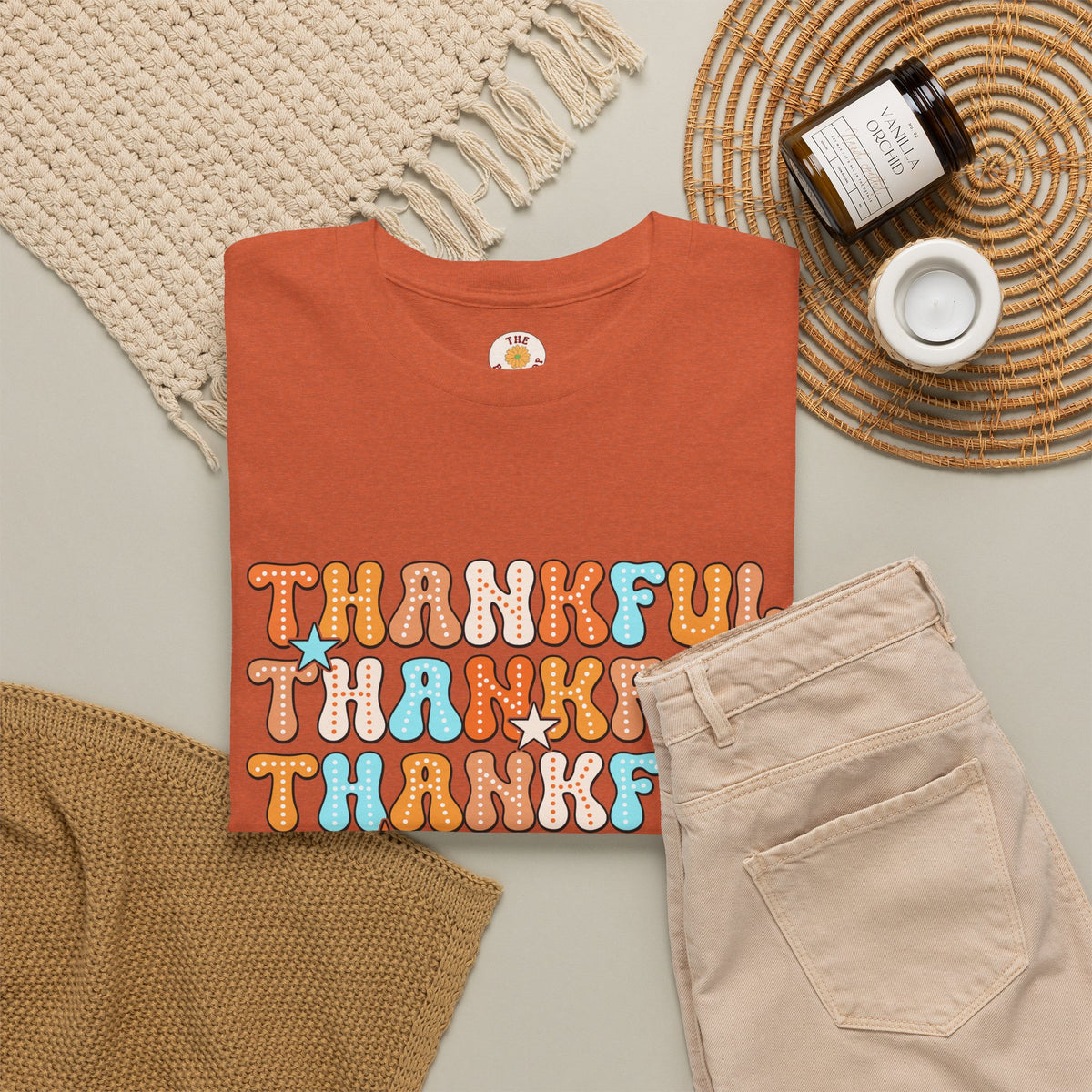 Thankful Retro Stack T-Shirt