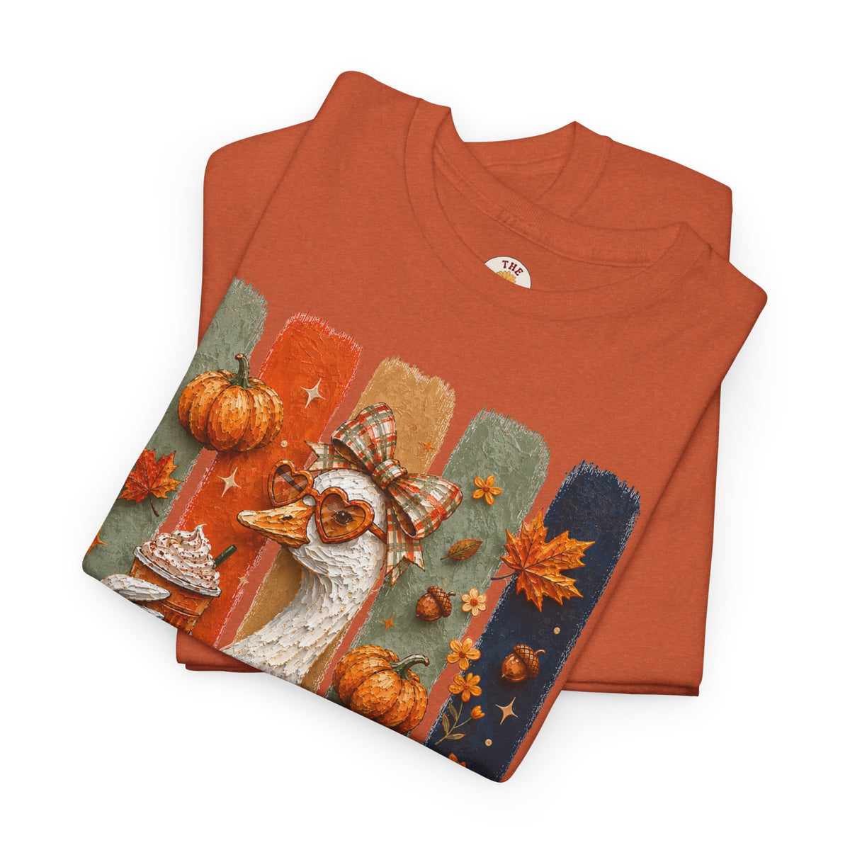 Autumn Goose Tee — Cute Fall Pumpkin & Leaves Thanksgiving Shirt