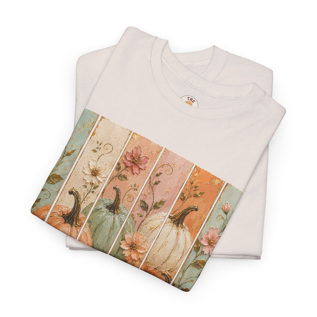 Pumpkin Patch Plank Graphic Tee — Vintage Floral Fall Shirt
