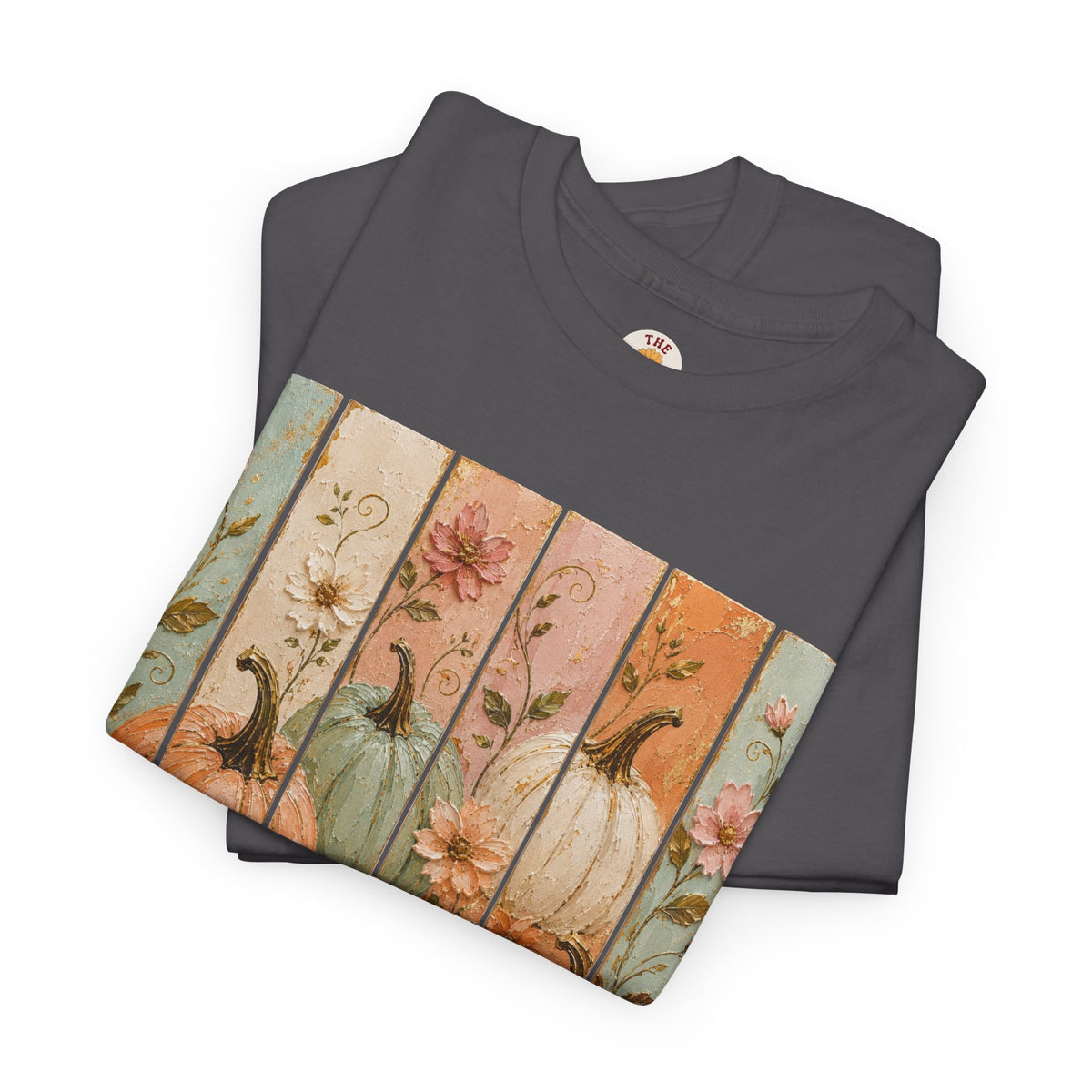 Pumpkin Patch Plank Graphic Tee — Vintage Floral Fall Shirt