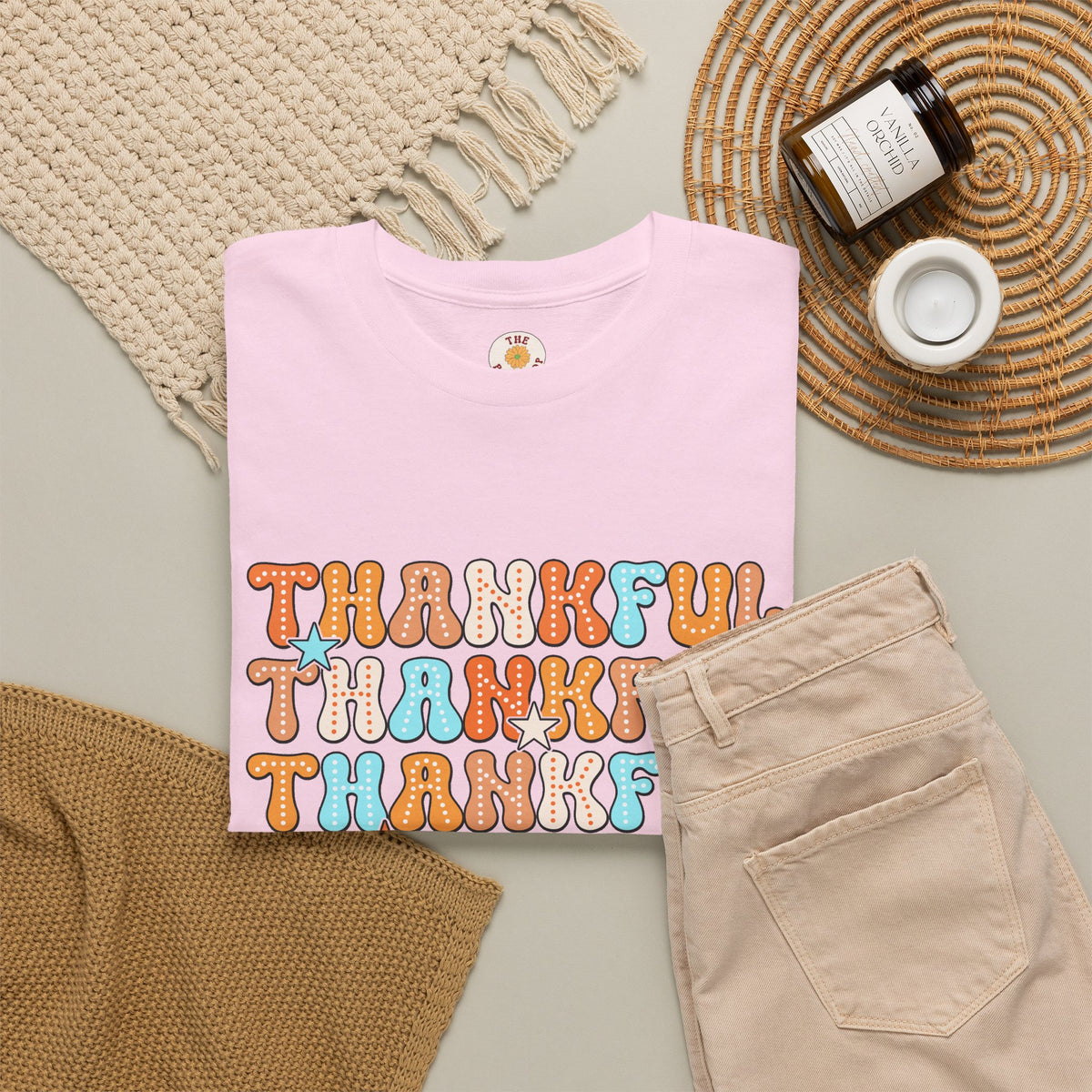 Thankful Retro Stack T-Shirt