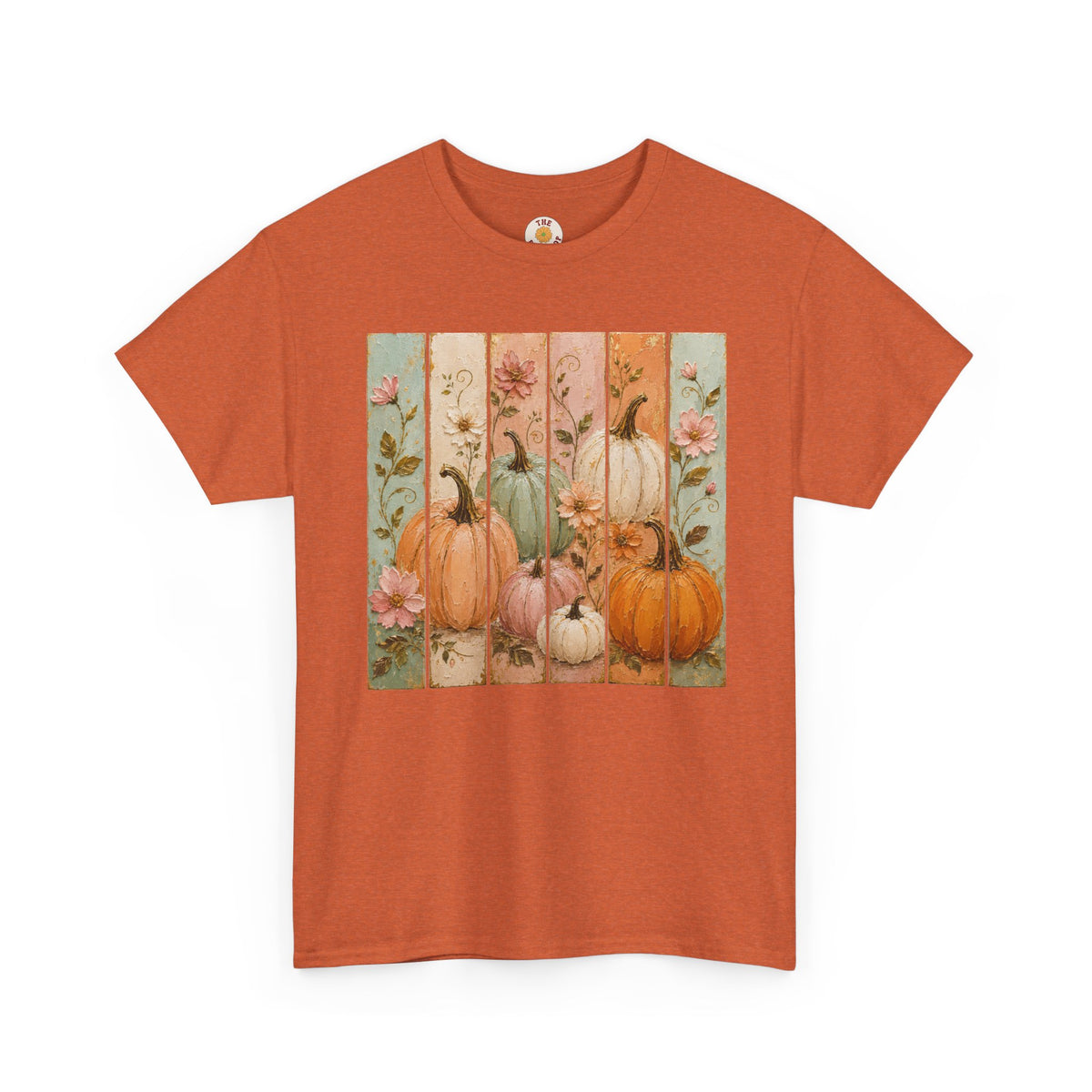 Pumpkin Patch Plank Graphic Tee — Vintage Floral Fall Shirt