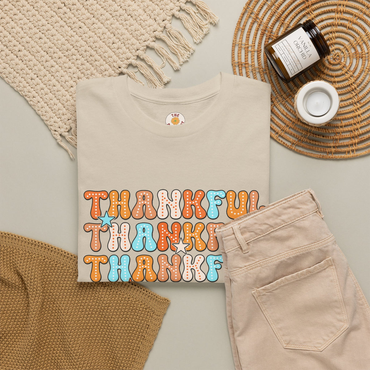 Thankful Retro Stack T-Shirt