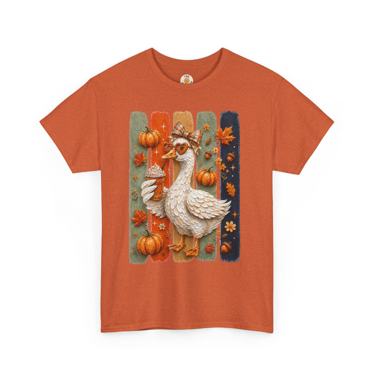 Autumn Goose Tee — Cute Fall Pumpkin & Leaves Thanksgiving Shirt