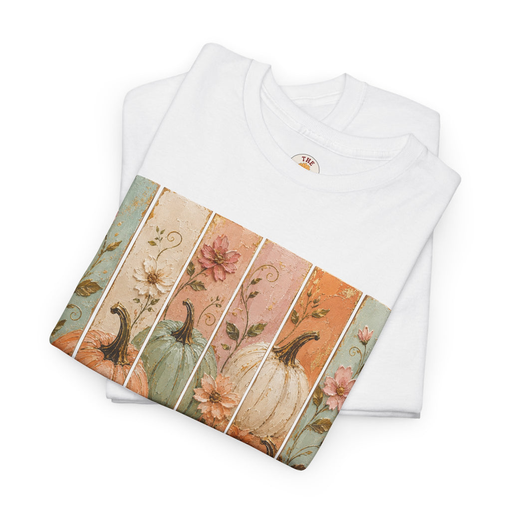 Pumpkin Patch Plank Graphic Tee — Vintage Floral Fall Shirt