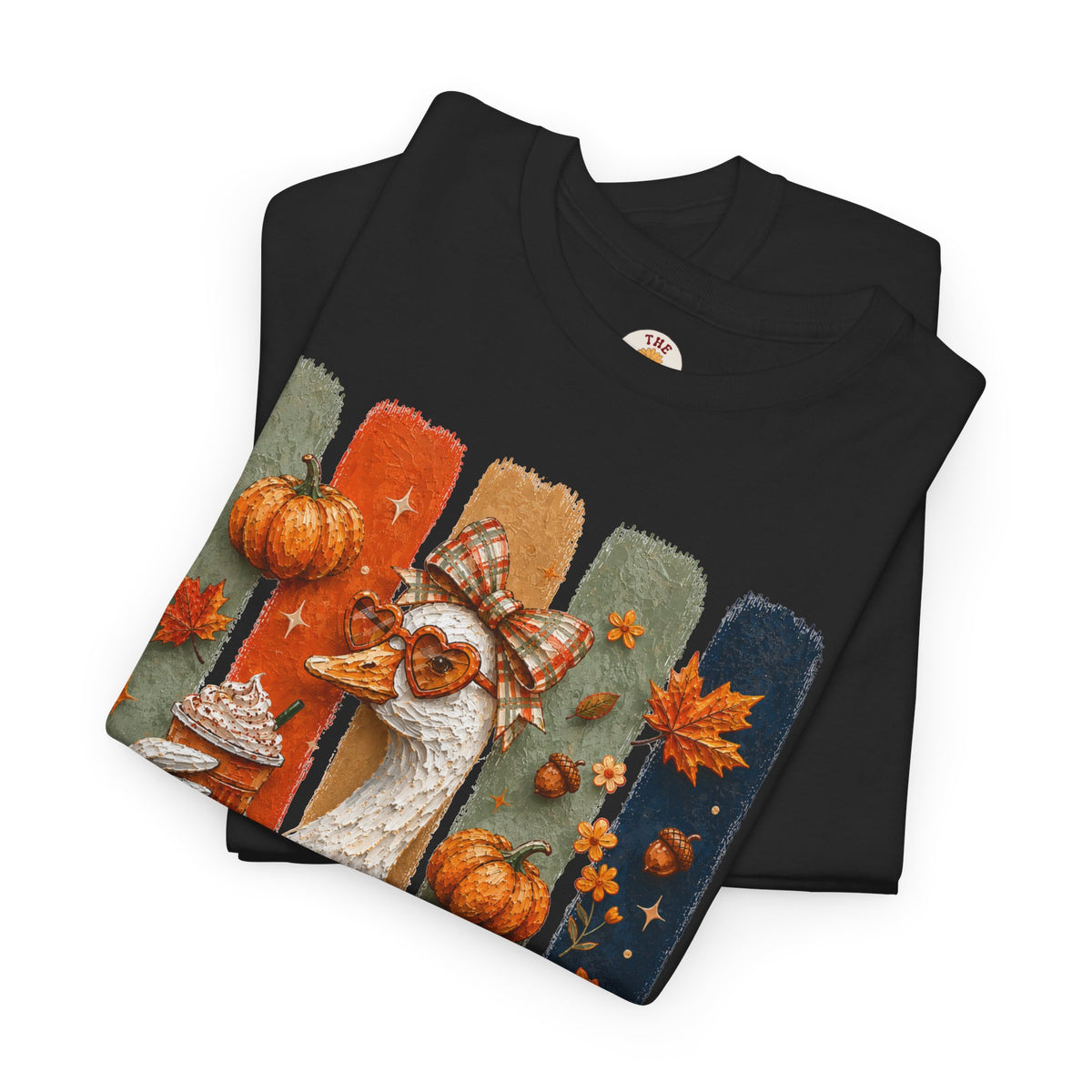 Autumn Goose Tee — Cute Fall Pumpkin & Leaves Thanksgiving Shirt