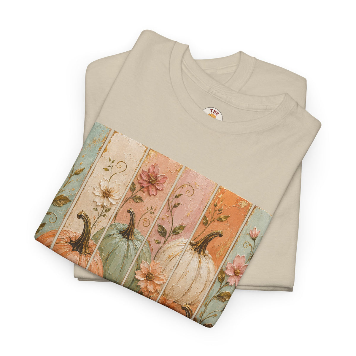 Pumpkin Patch Plank Graphic Tee — Vintage Floral Fall Shirt