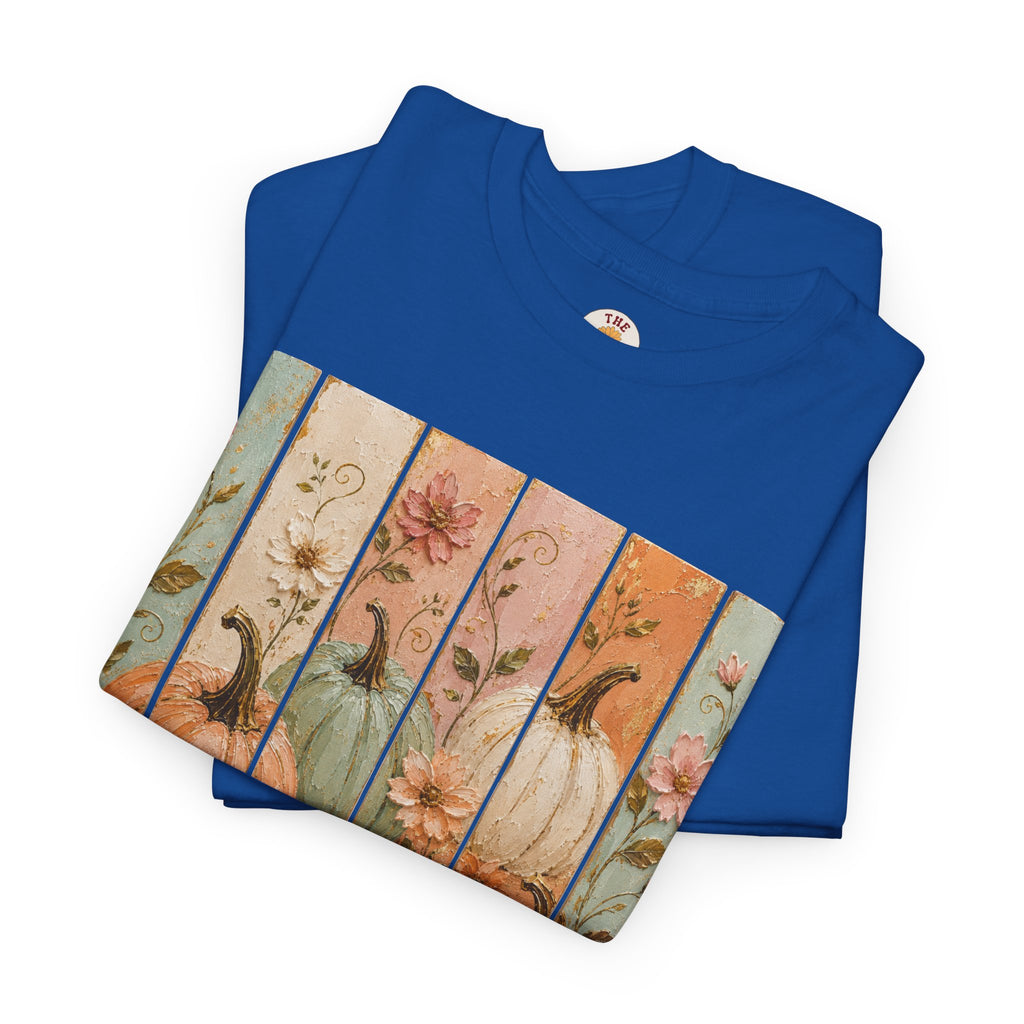 Pumpkin Patch Plank Graphic Tee — Vintage Floral Fall Shirt