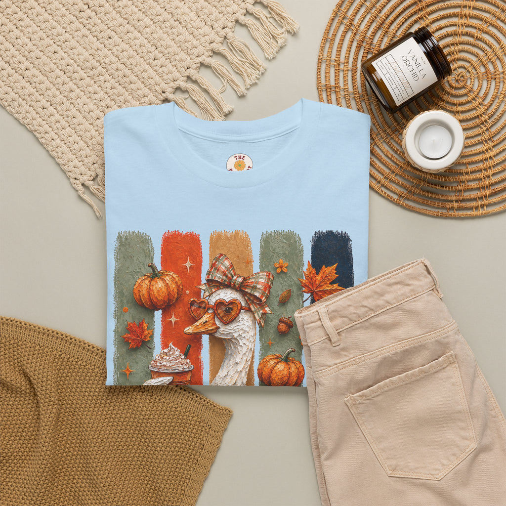 Autumn Goose Tee — Cute Fall Pumpkin & Leaves Thanksgiving Shirt