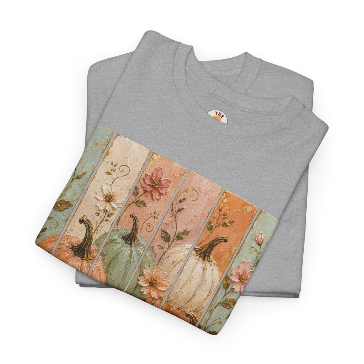 Pumpkin Patch Plank Graphic Tee — Vintage Floral Fall Shirt