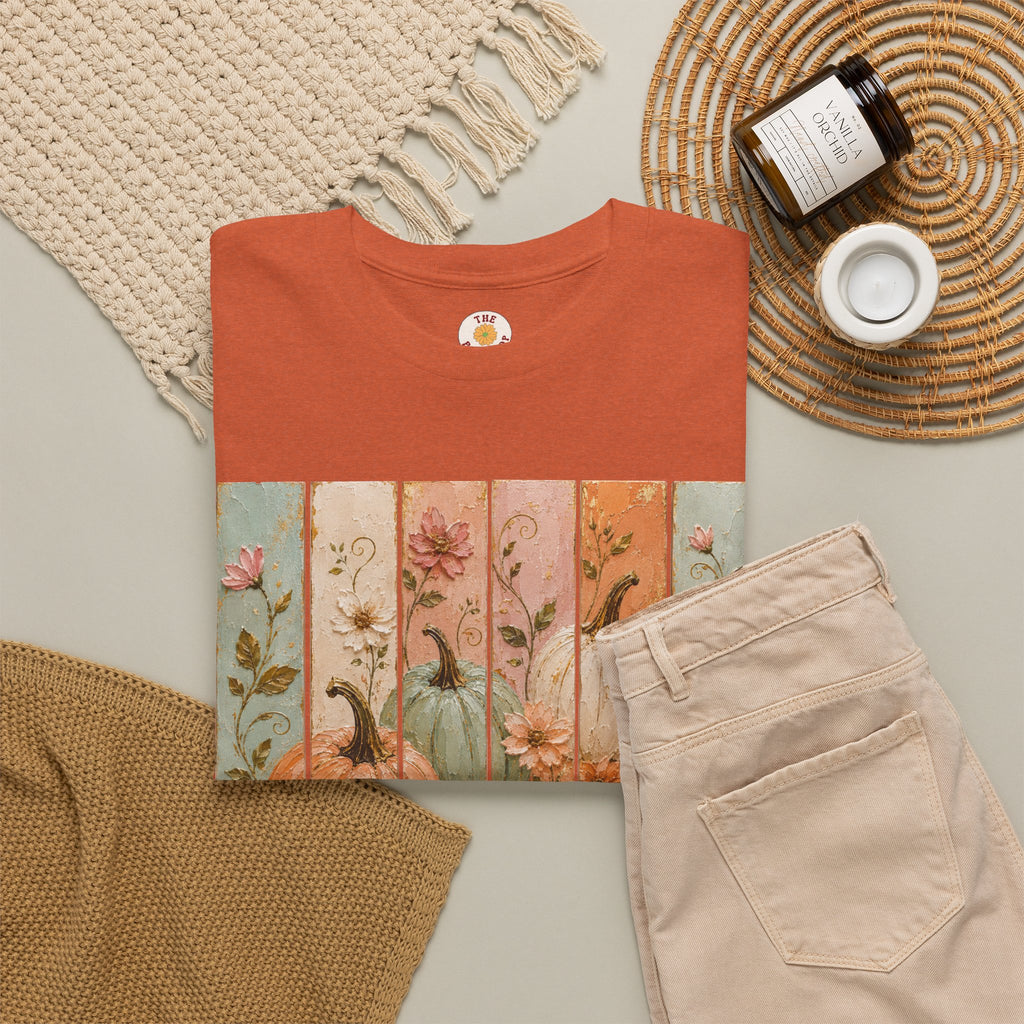 Pumpkin Patch Plank Graphic Tee — Vintage Floral Fall Shirt
