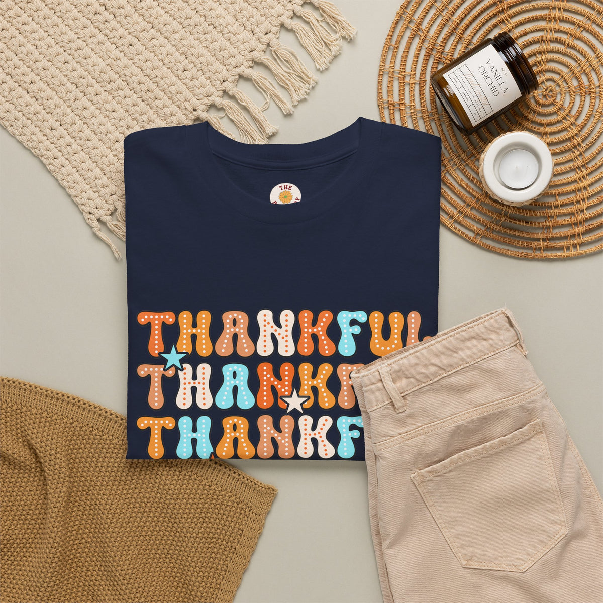 Thankful Retro Stack T-Shirt