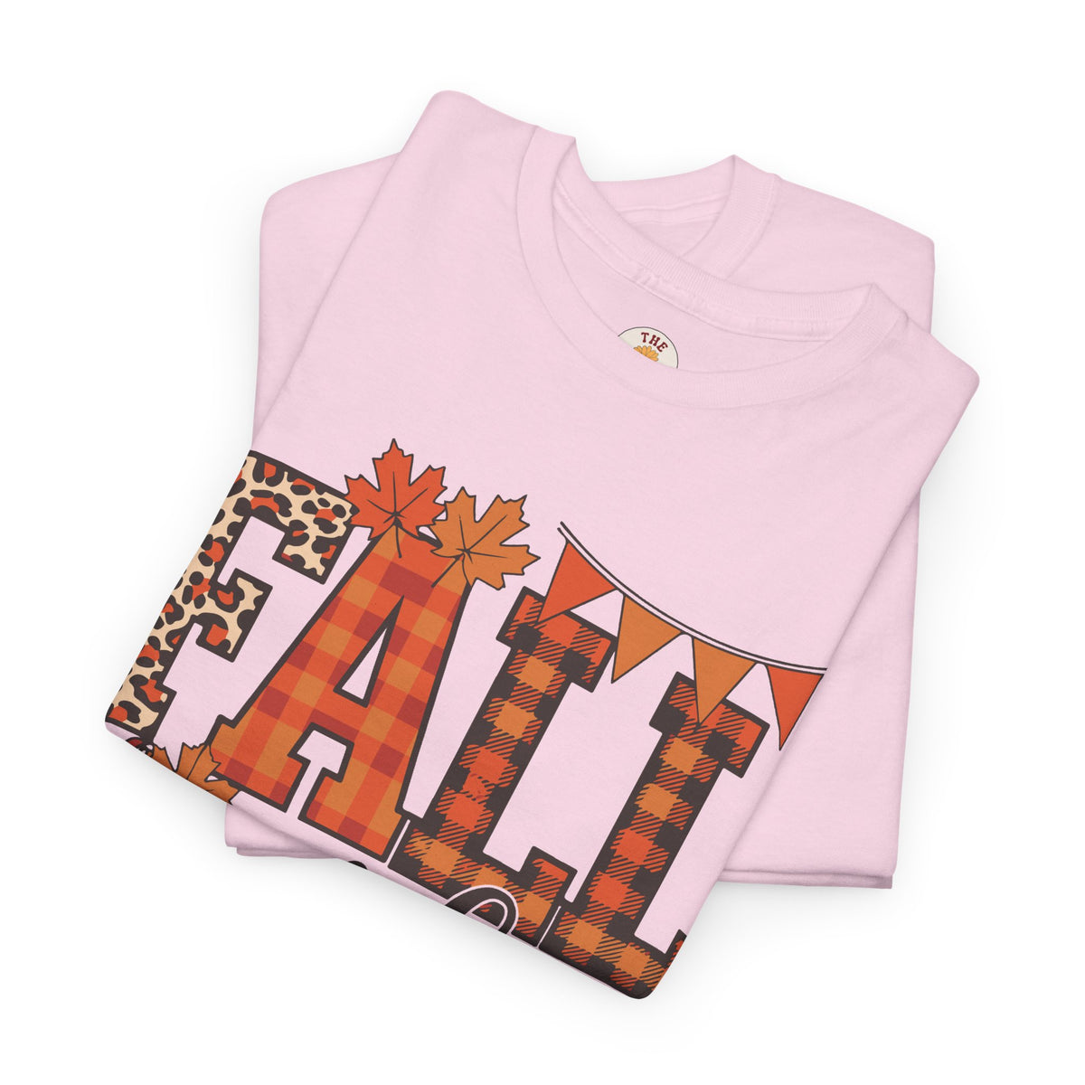 Fall Vibes T-Shirt — Pumpkin Plaid & Leopard Autumn Graphic Tee